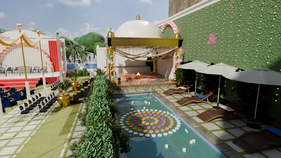 The pool deck